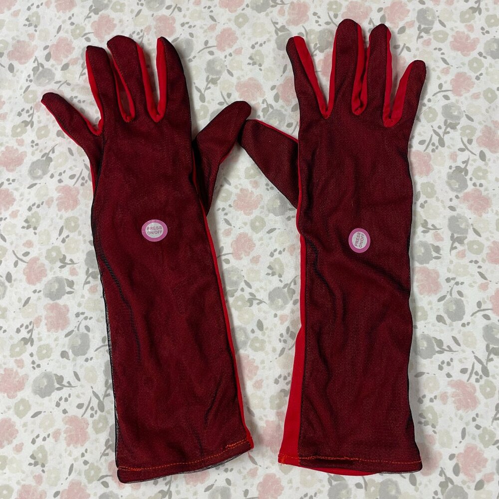 Gloves - Red & Black - Youth - Halloween Costume - Light-up not working